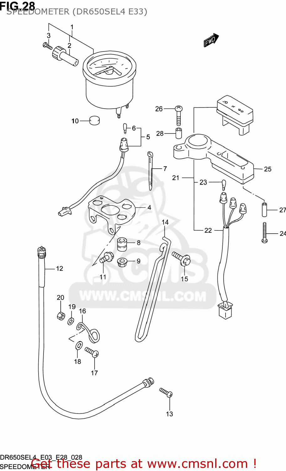 SPEEDOMETER (DR650SEL4 E33) DR650SE 2014 (L4) USA (E03)