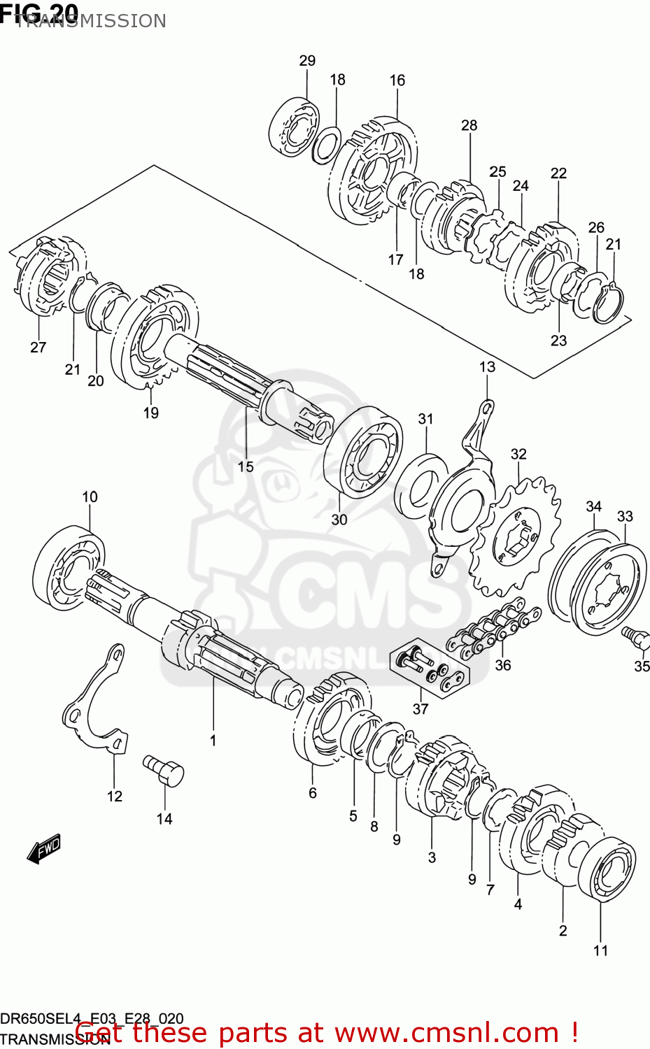 TRANSMISSION DR650SE 2014 (L4) USA (E03)