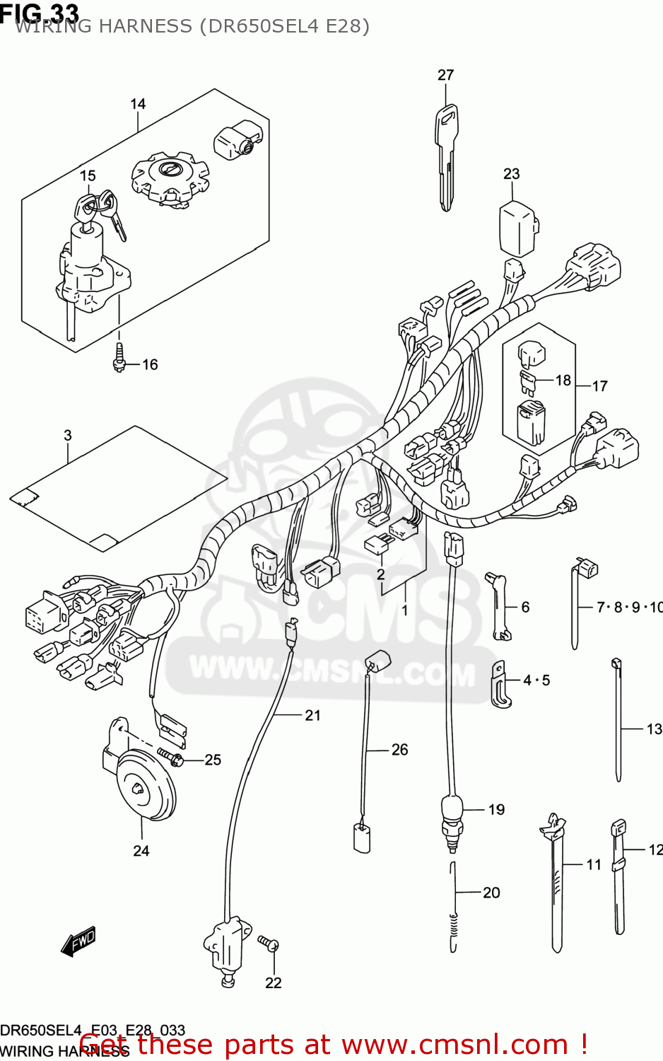 WIRING HARNESS (DR650SEL4 E28) DR650SE 2014 (L4) USA (E03)