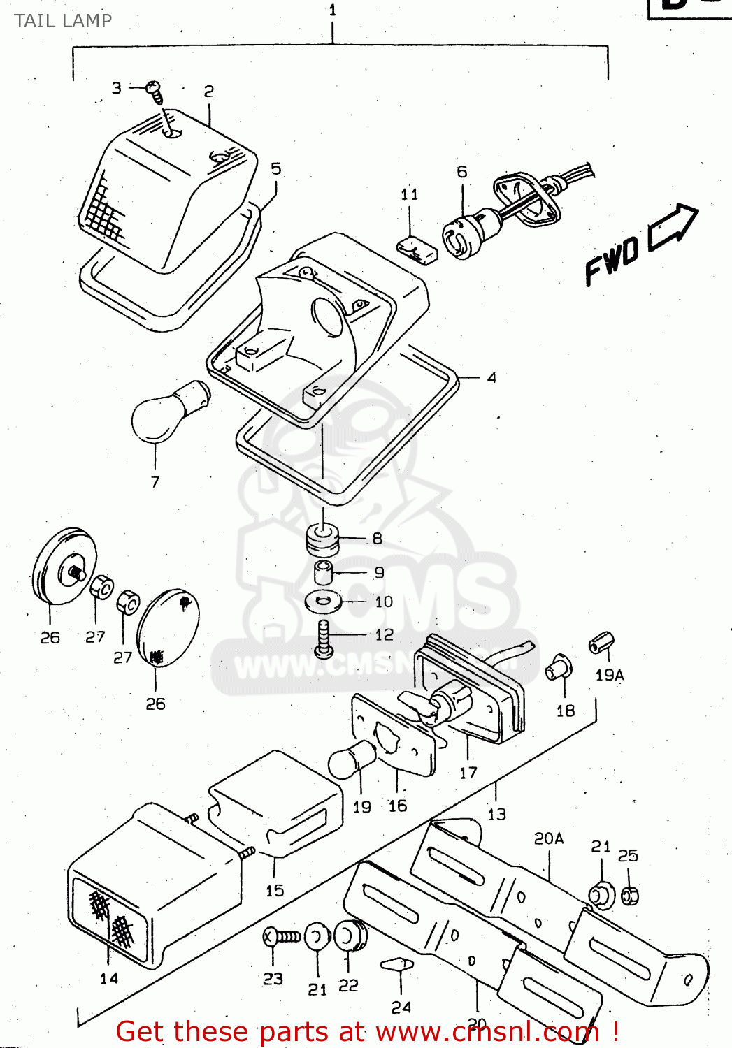 TAIL LAMP DR650SEU 1996 (T) GERMANY (E22)