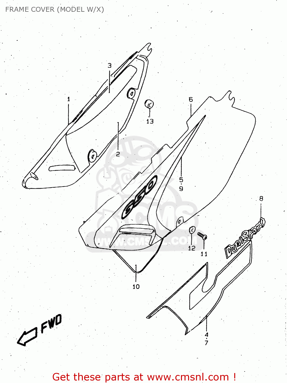 FRAME COVER (MODEL W/X) DR650SEU 1996 (T) GERMANY (E22)