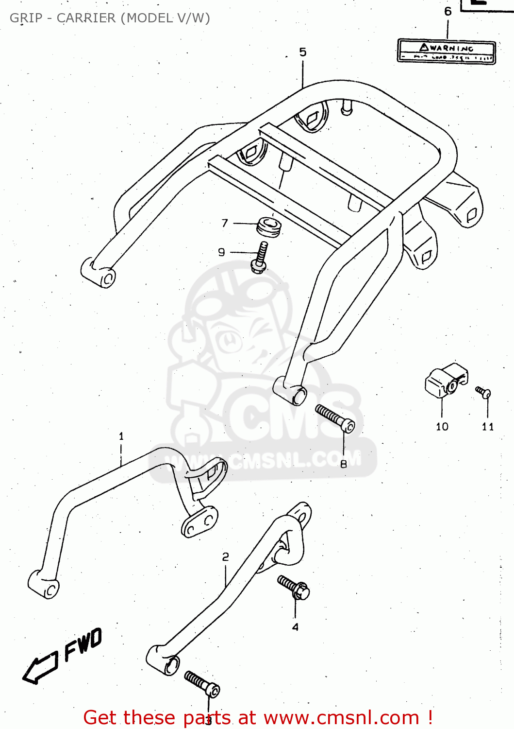 GRIP - CARRIER (MODEL V/W) DR650SEU 1997 (V) GERMANY (E22)