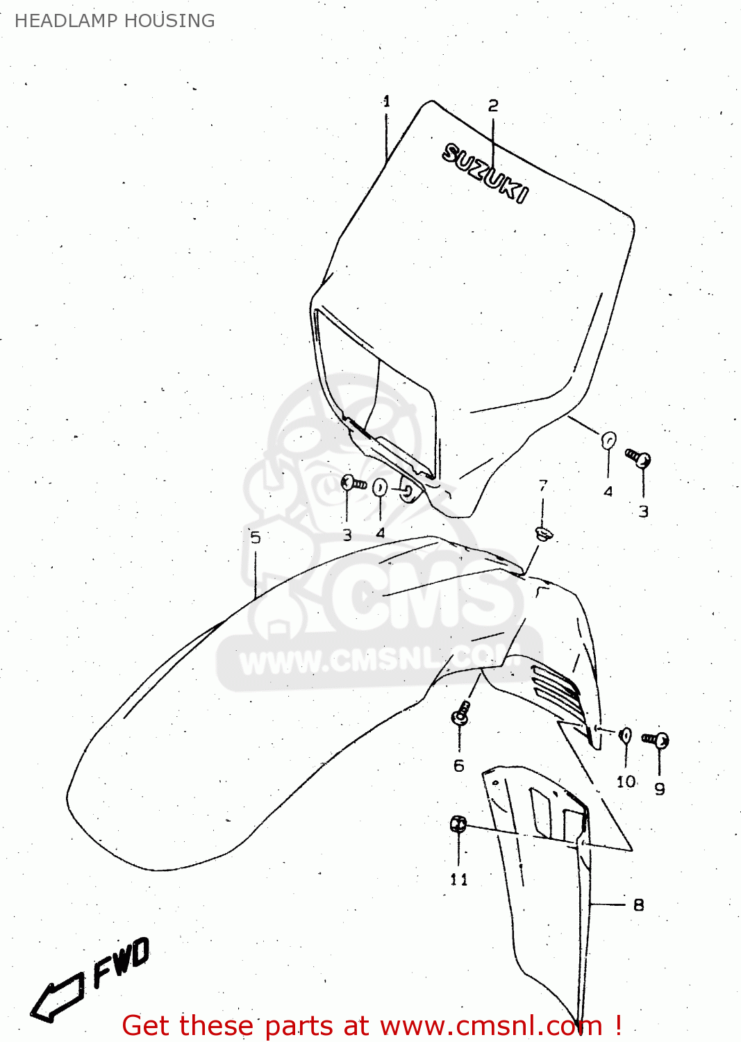 HEADLAMP HOUSING DR650SEU 1997 (V) GERMANY (E22)
