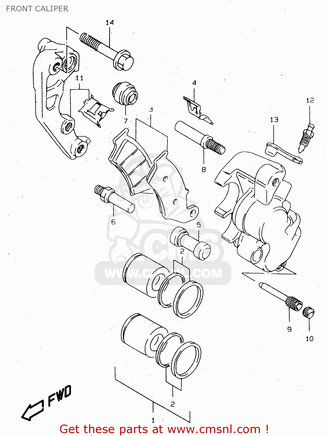 FRONT CALIPER DR650SEU 1997 (V) GERMANY (E22)