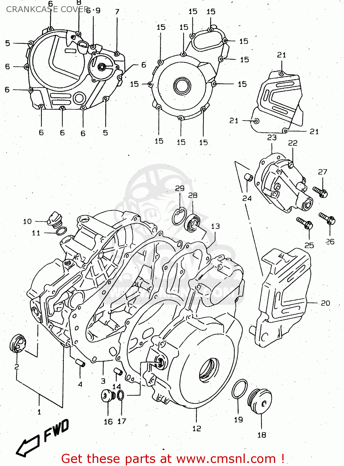CRANKCASE COVER DR650SEU 1997 (V) GERMANY (E22)