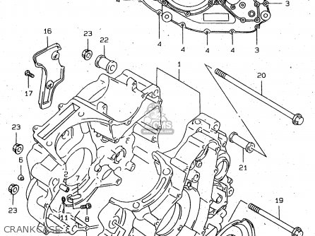 CRANKCASE - DR650SEU 1997 (V) GERMANY (E22)