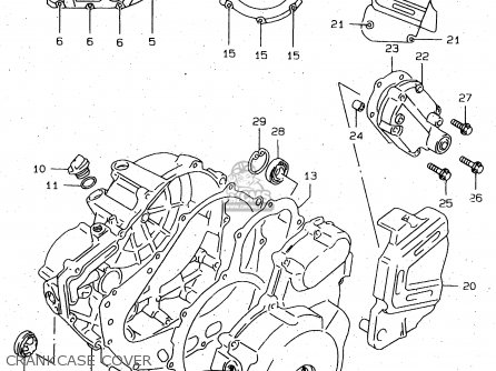 CRANKCASE COVER - DR650SEU 1997 (V) GERMANY (E22)