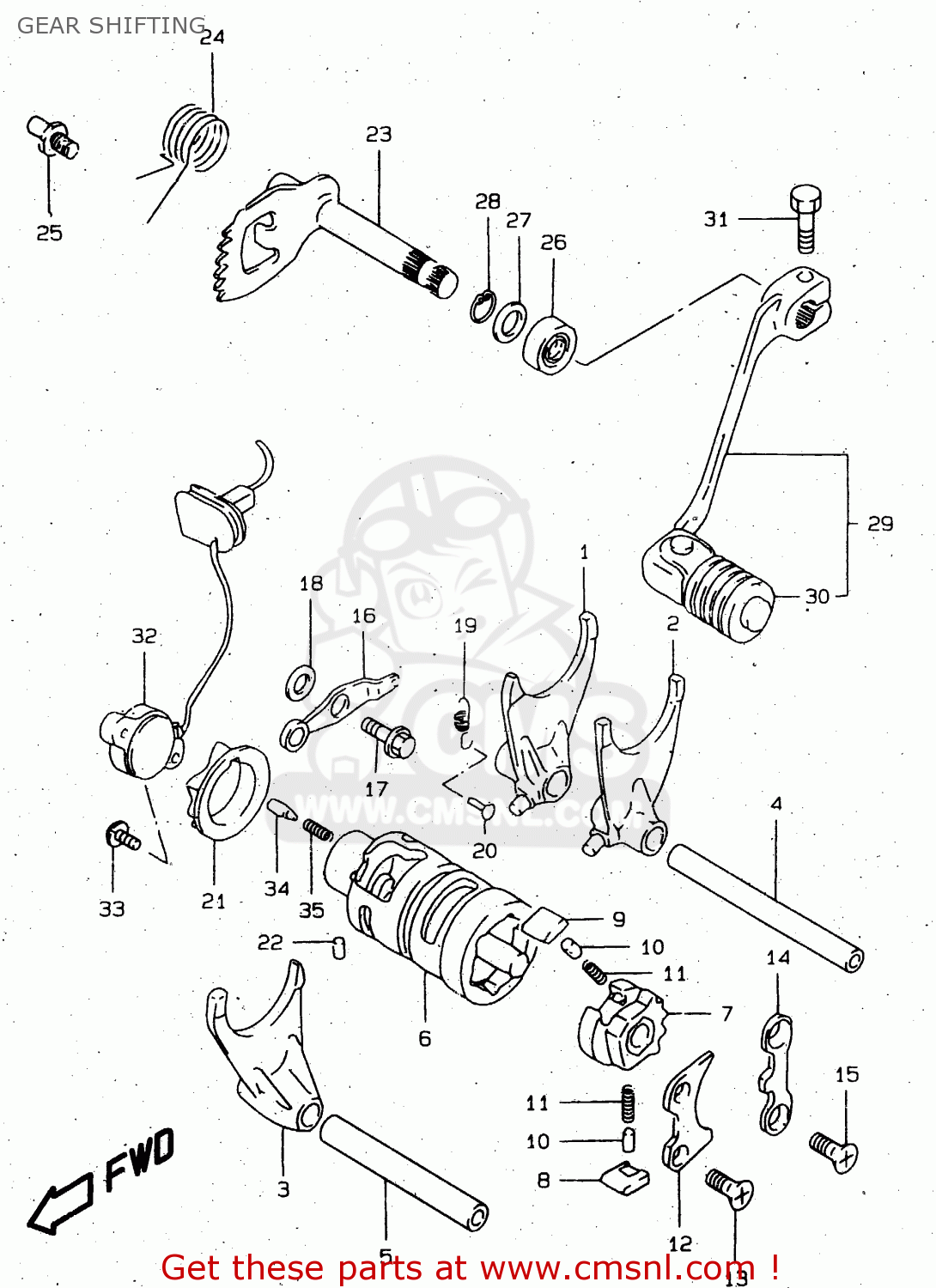 GEAR SHIFTING DR650SEU 1998 (W) GERMANY (E22)