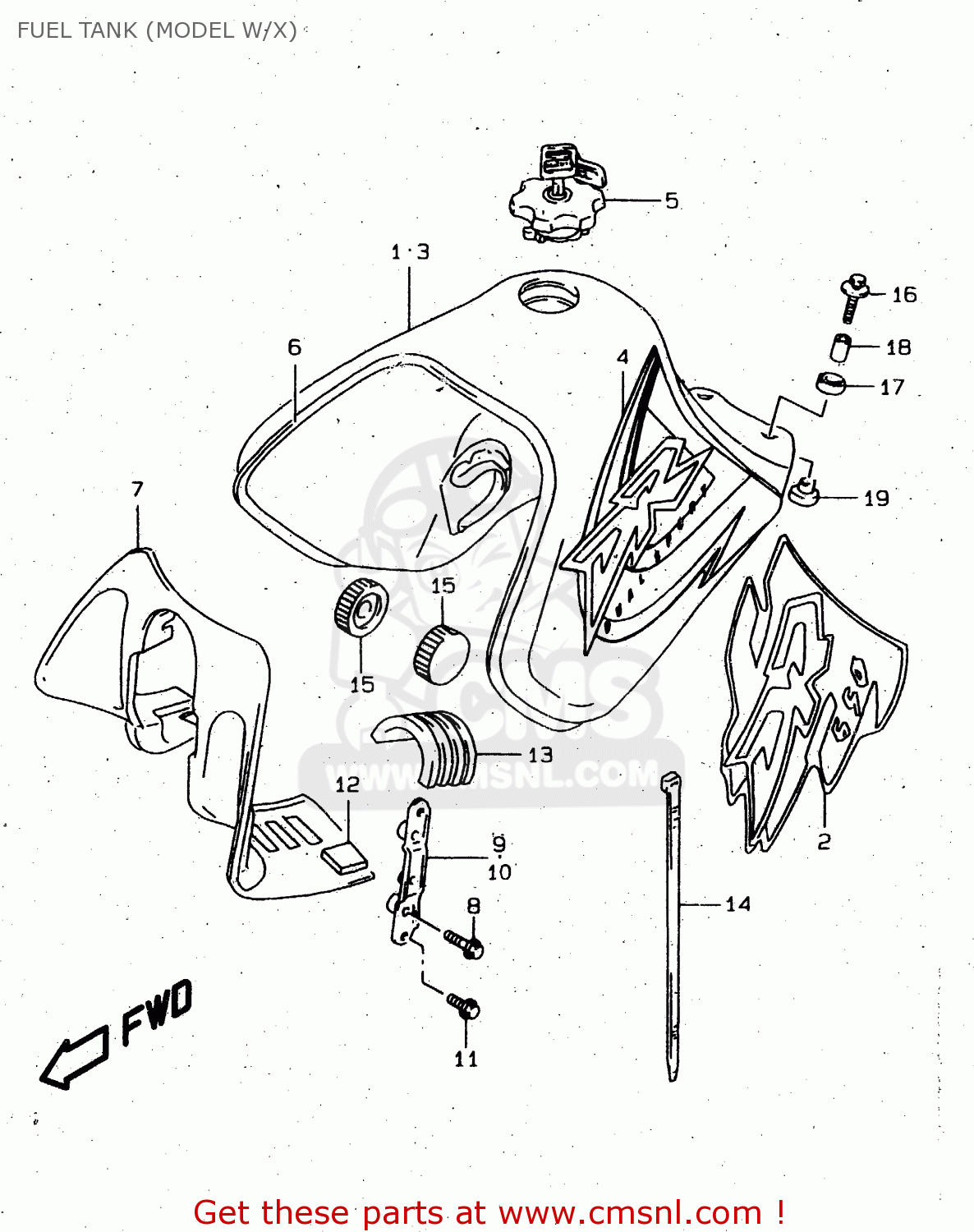 FUEL TANK (MODEL W/X) DR650SEU 1998 (W) GERMANY (E22)