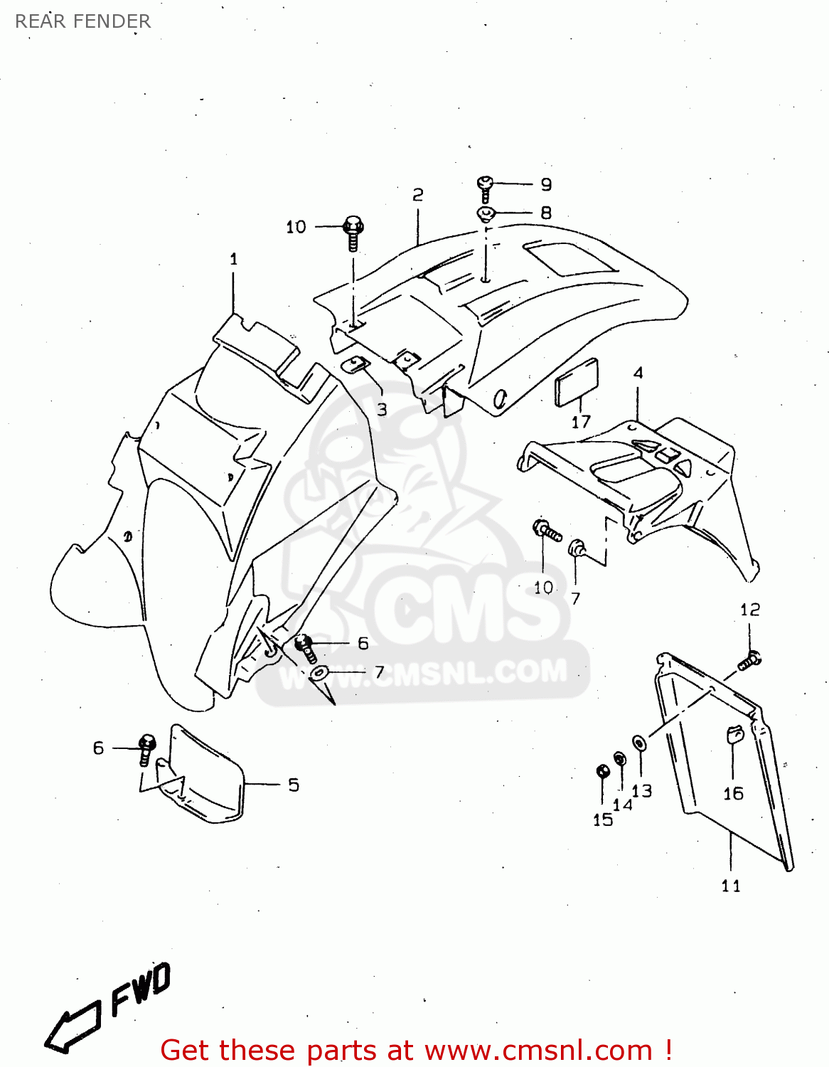 REAR FENDER DR650SEU 1999 (X) GERMANY (E22)