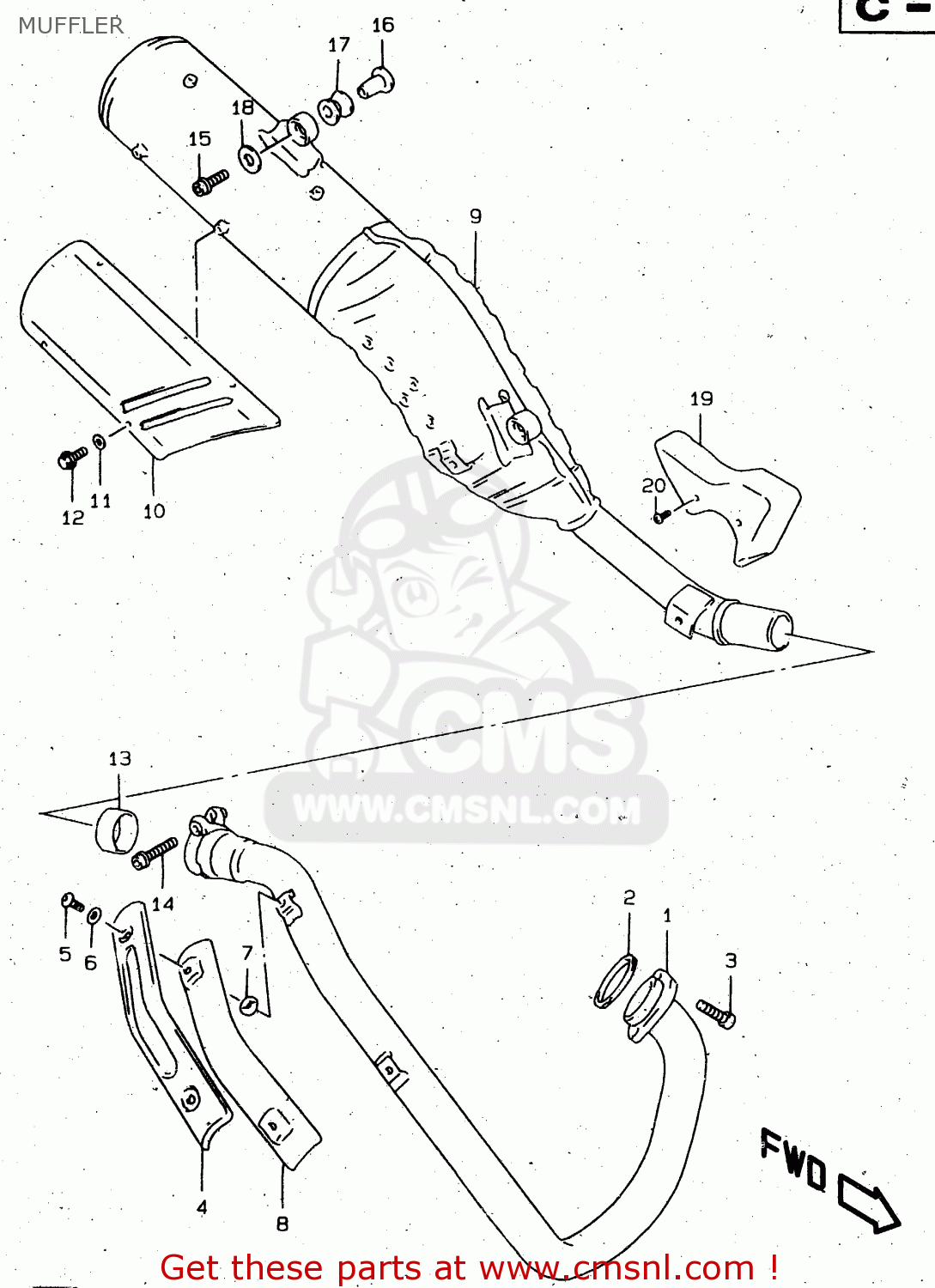 MUFFLER DR650SEU 2000 (Y)