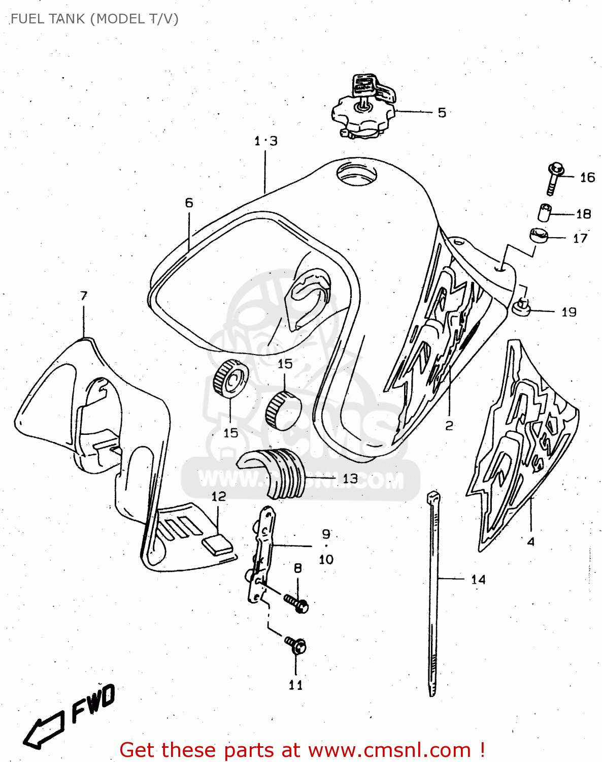 FUEL TANK (MODEL T/V) DR650SEU 2000 (Y)