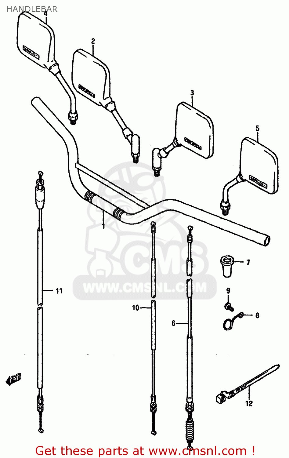 HANDLEBAR DR750S 1988 (J) (E04 E18 E22 E34 E75 E77)