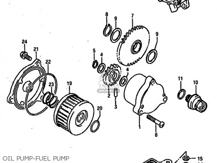 OIL PUMP-FUEL PUMP - DR750S 1988 (J) (E04 E18 E22 E34 E75 E77)