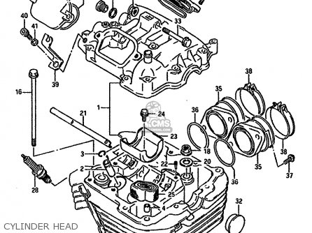CYLINDER HEAD - DR750S 1988 (J) (E04 E18 E22 E34 E75 E77)