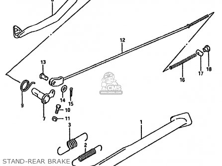 STAND-REAR BRAKE - DR750S 1988 (J) (E04 E18 E22 E34 E75 E77)