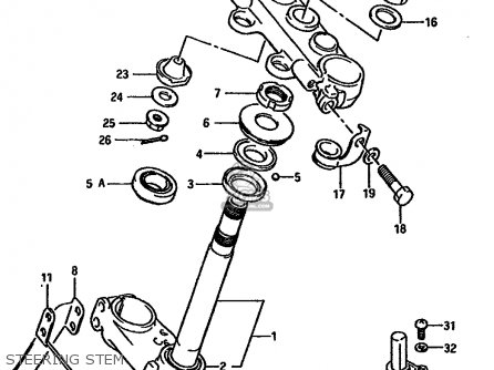 STEERING STEM - DR750S 1988 (J) (E04 E18 E22 E34 E75 E77)