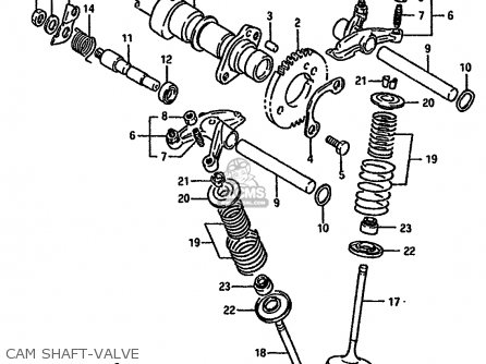 CAM SHAFT-VALVE - DR750S 1988 (J) (E04 E18 E22 E34 E75 E77)