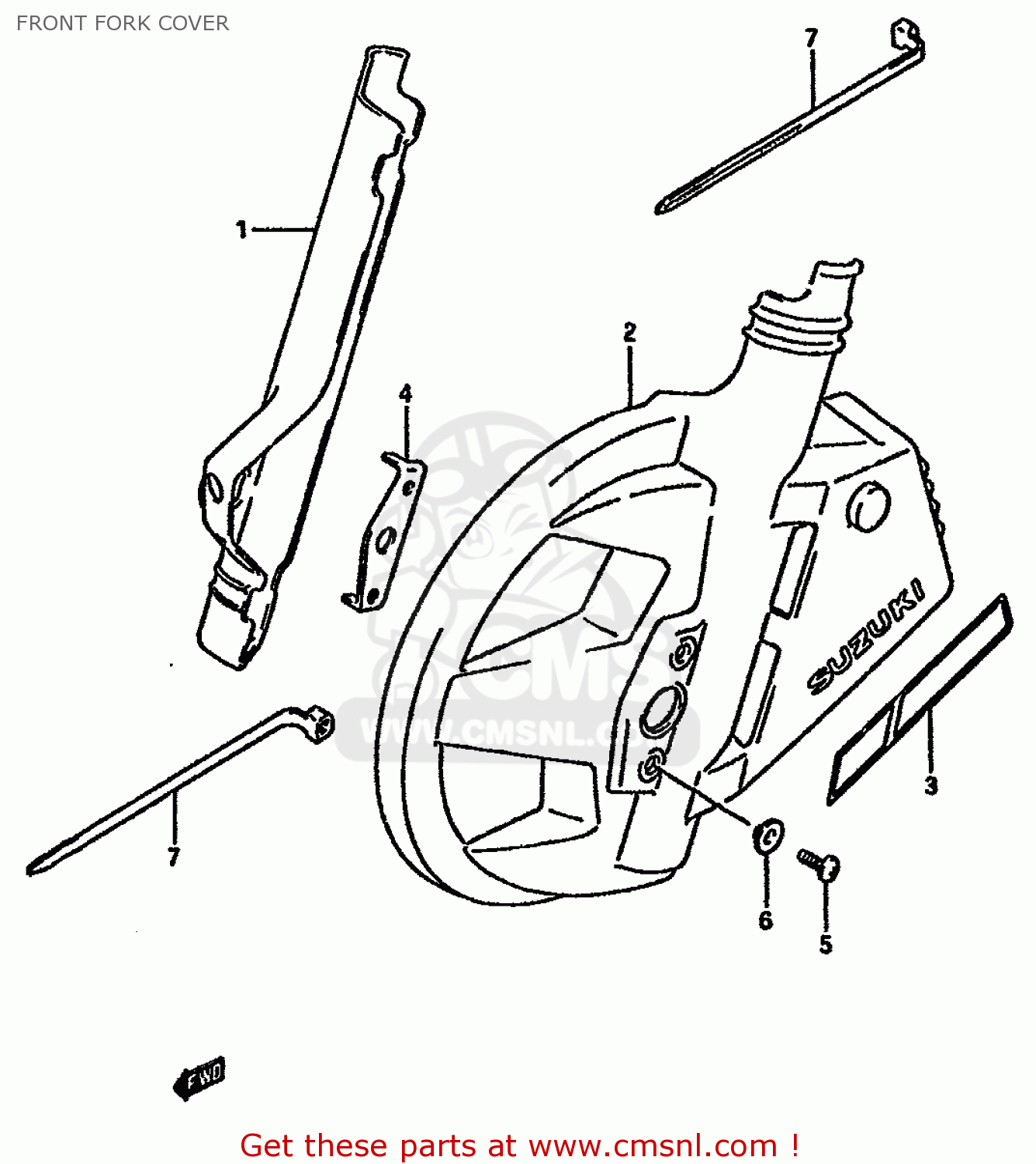 FRONT FORK COVER DR750S 1989 (K) (1 2 4 15 16 E17 E18 E21 E22 E24 E25 E34 E39 E53