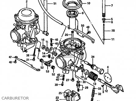 CARBURETOR - DR750S 1989 (K) (1 2 4 15 16 E17 E18 E21 E22 E24 E25 E34 E39 E53