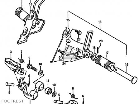 FOOTREST - DR750S 1989 (K) (1 2 4 15 16 E17 E18 E21 E22 E24 E25 E34 E39 E53