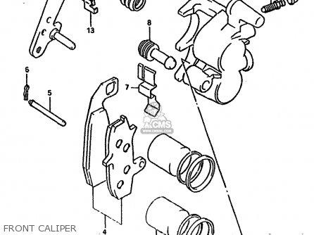 FRONT CALIPER - DR750S 1989 (K) (1 2 4 15 16 E17 E18 E21 E22 E24 E25 E34 E39 E53