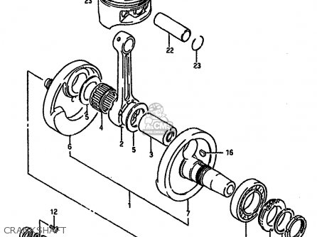 CRANKSHAFT - DR750S 1989 (K) (1 2 4 15 16 E17 E18 E21 E22 E24 E25 E34 E39 E53