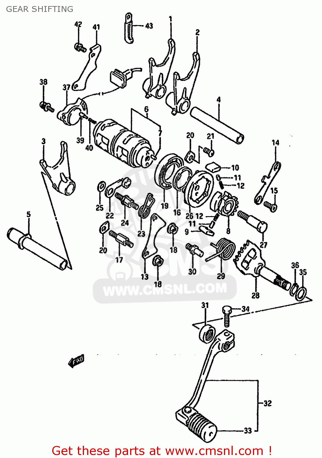 GEAR SHIFTING DR750SU 1988 (J) GERMANY (E22)