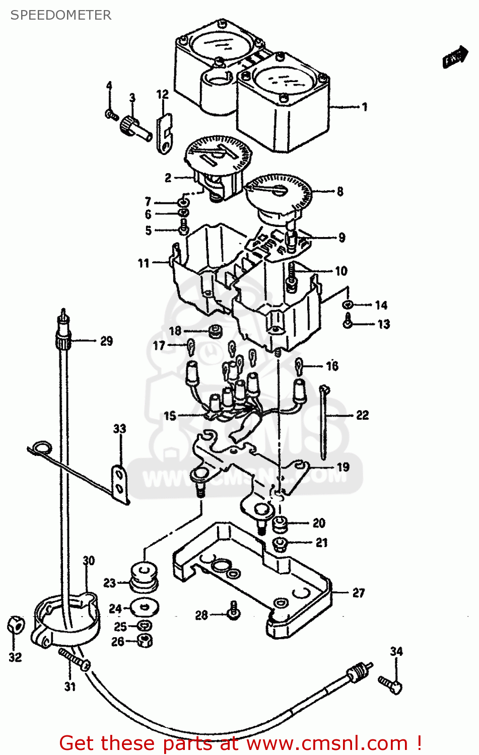 SPEEDOMETER DR750SU 1988 (J) GERMANY (E22)