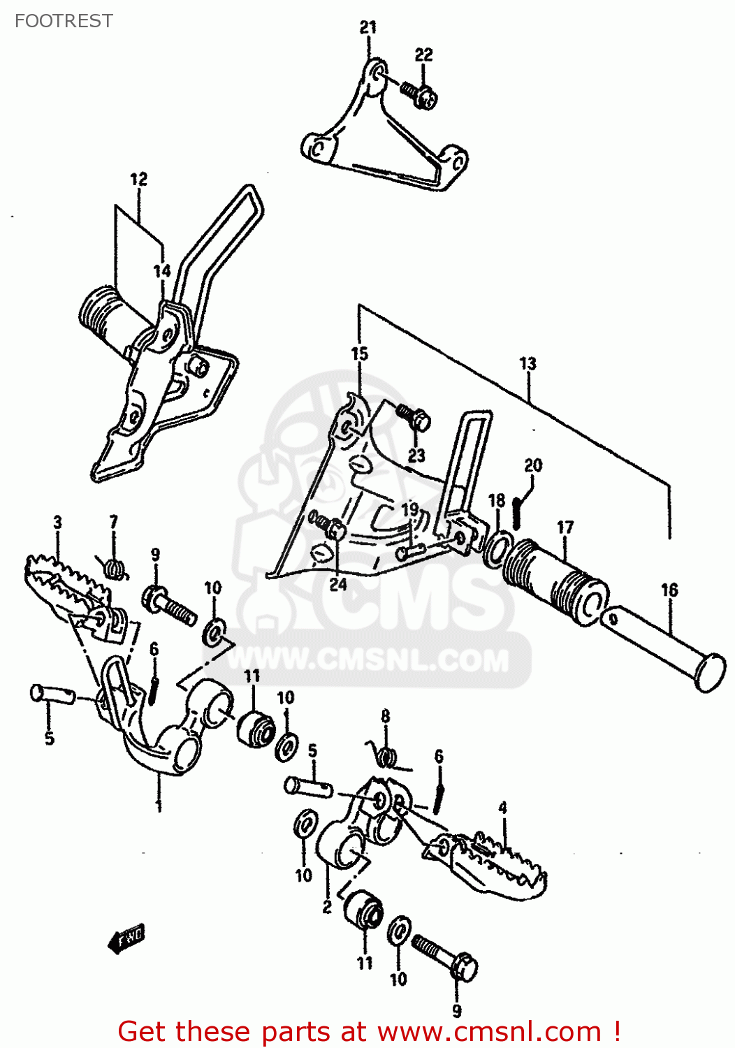 FOOTREST DR750SU 1988 (J) GERMANY (E22)