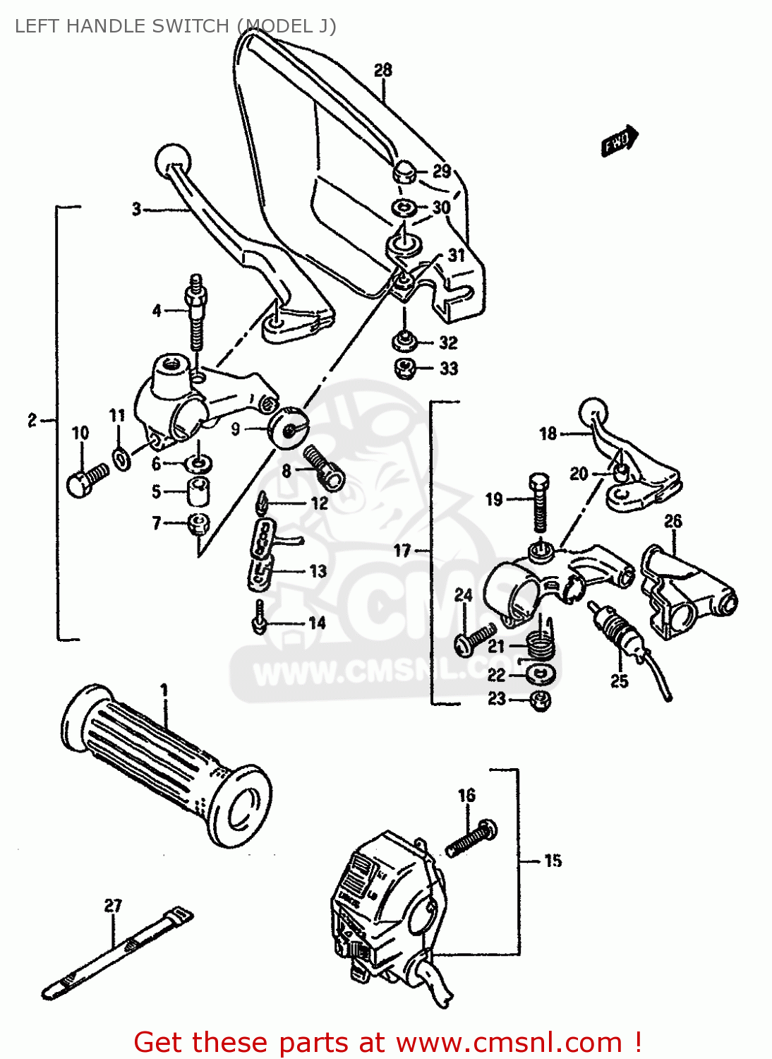 LEFT HANDLE SWITCH (MODEL J) DR750SU 1988 (J) GERMANY (E22)