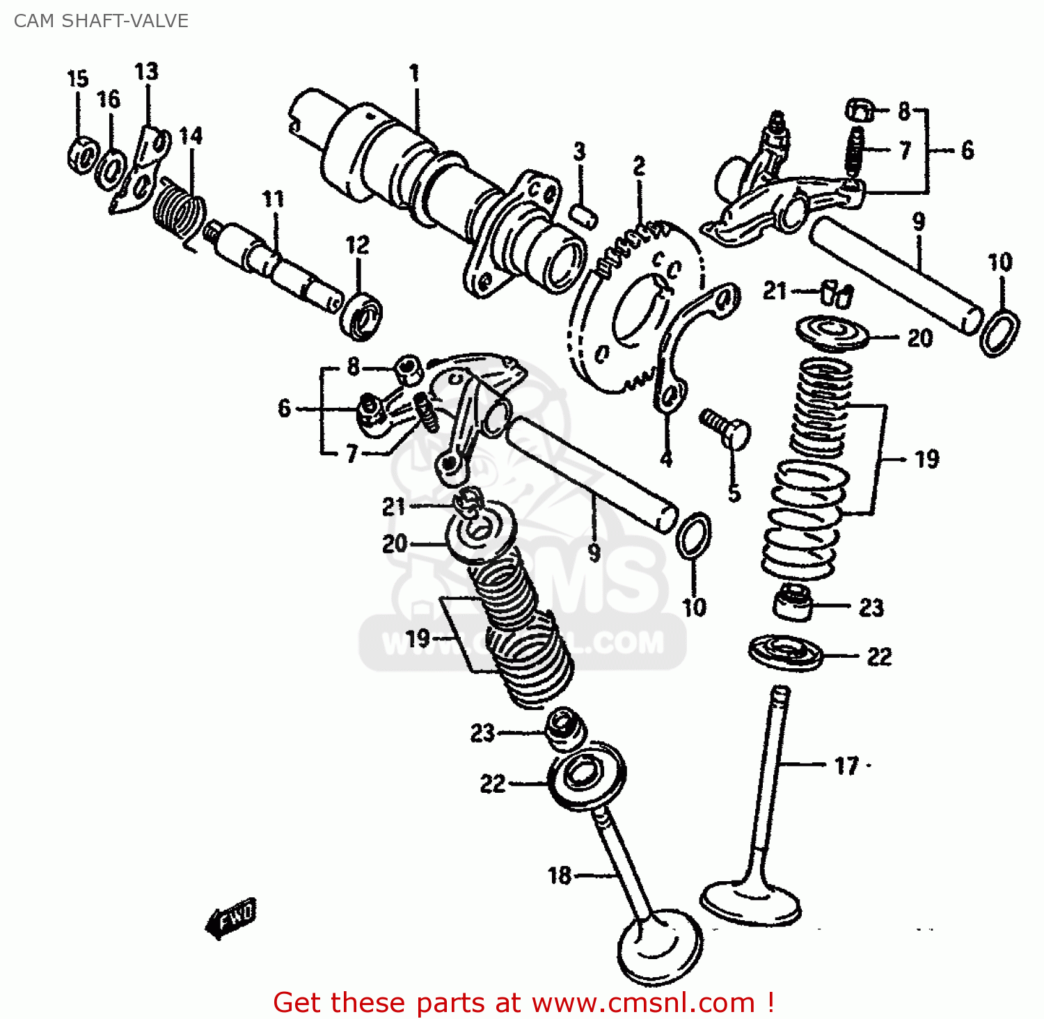 CAM SHAFT-VALVE DR750SU 1988 (J) GERMANY (E22)