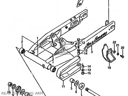 REAR SWINGING ARM - DR750SU 1988 (J) GERMANY (E22)