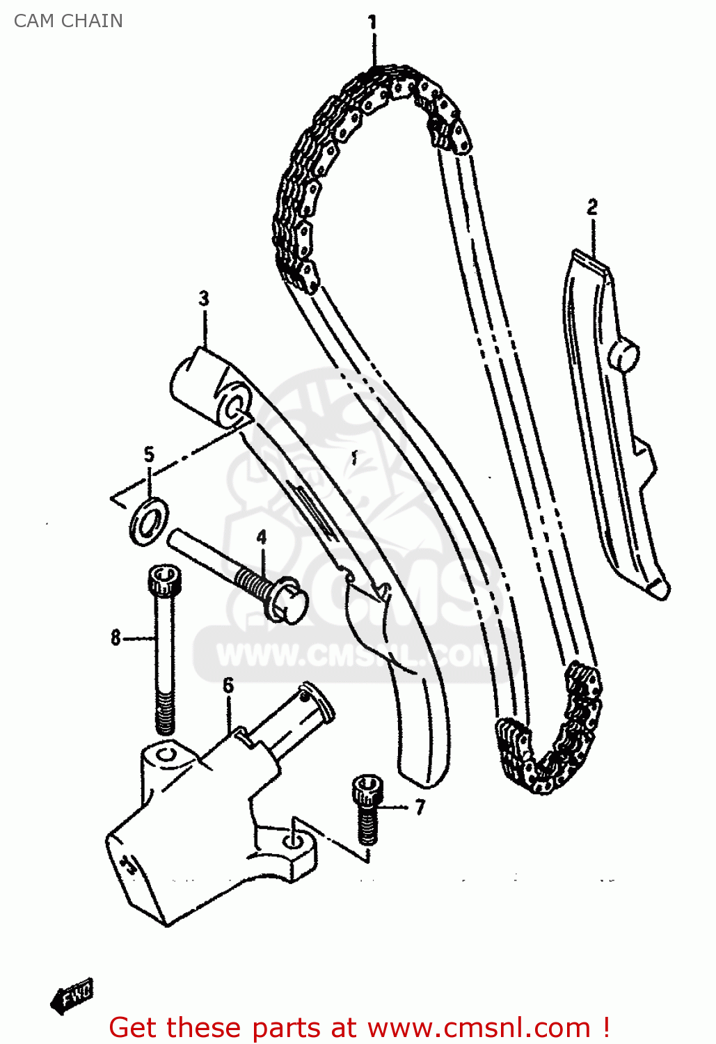 CAM CHAIN DR750SU 1989 (K) GERMANY (E22)