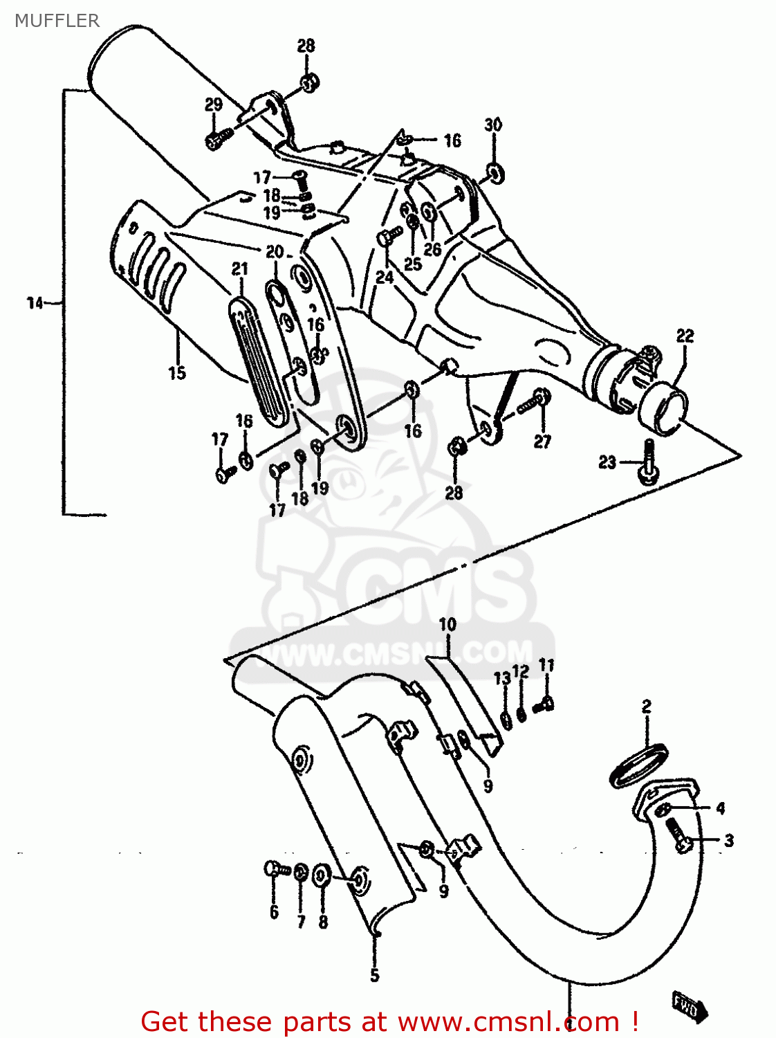 MUFFLER DR750SU 1989 (K) GERMANY (E22)