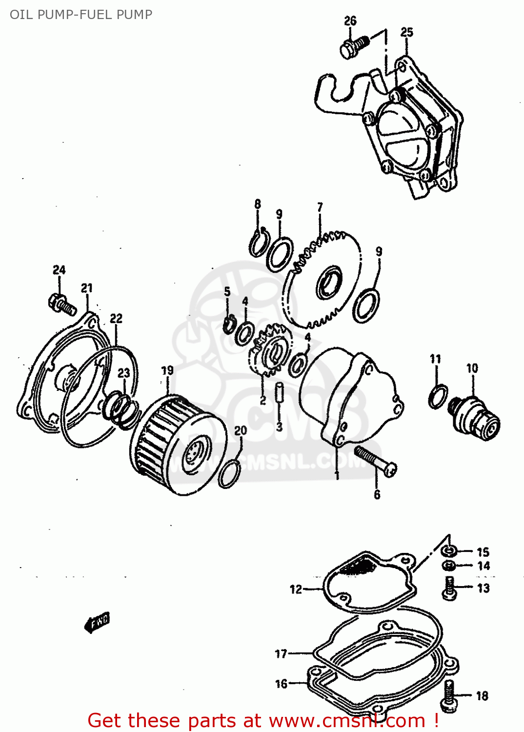OIL PUMP-FUEL PUMP DR750SU 1989 (K) GERMANY (E22)