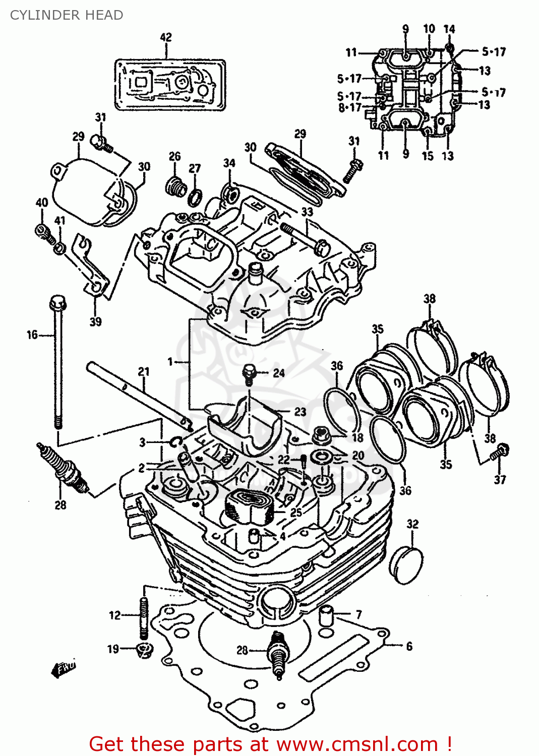 CYLINDER HEAD DR750SU 1989 (K) GERMANY (E22)