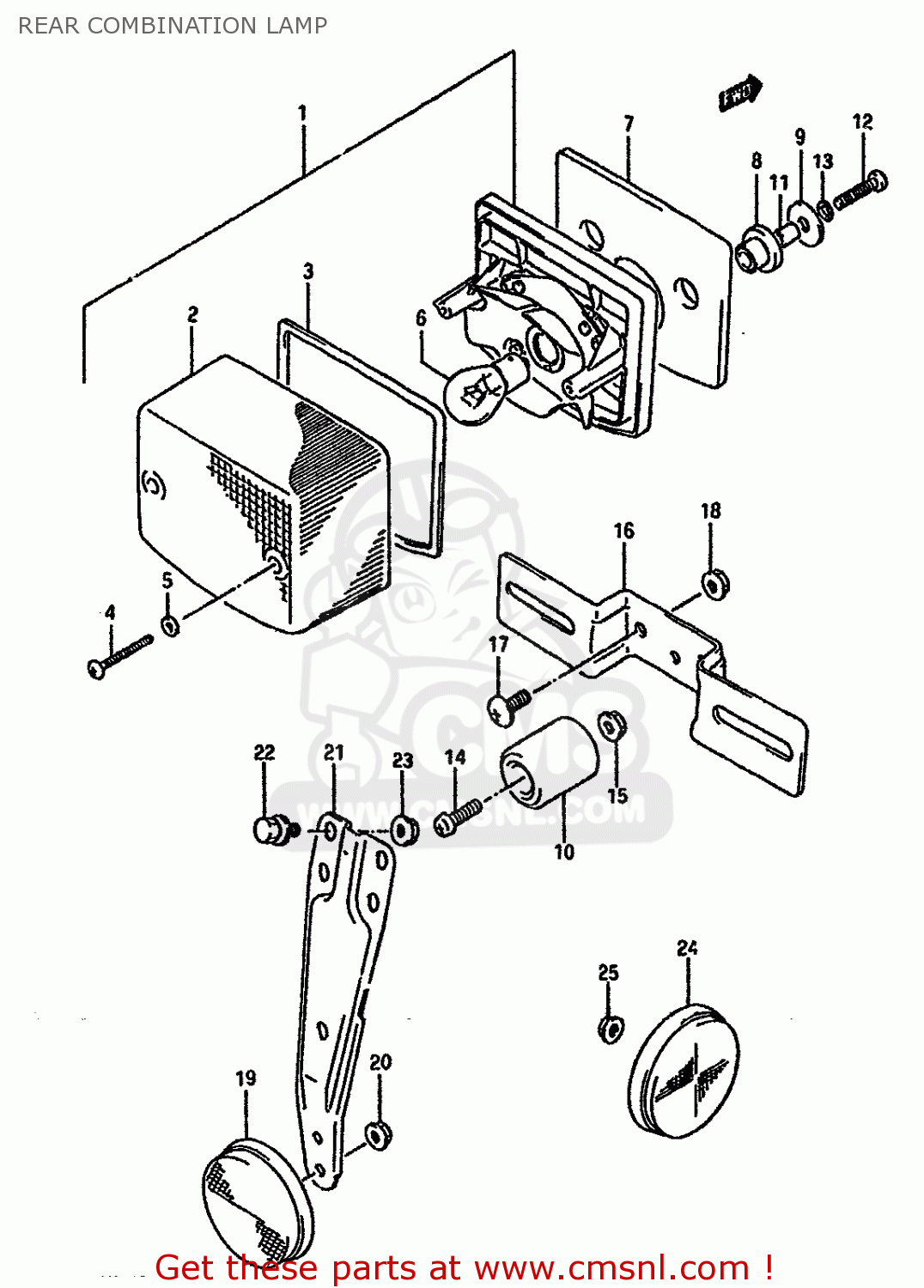 REAR COMBINATION LAMP DR750SU 1989 (K) GERMANY (E22)