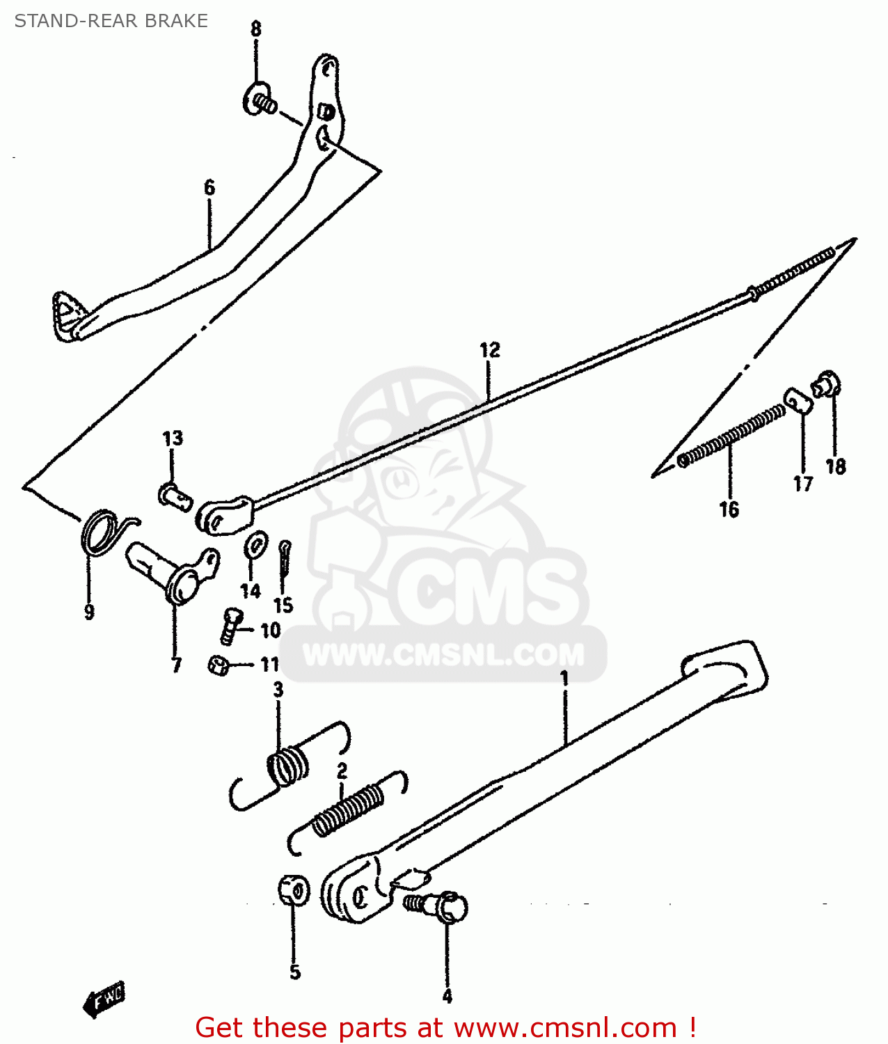 STAND-REAR BRAKE DR750SU 1989 (K) GERMANY (E22)