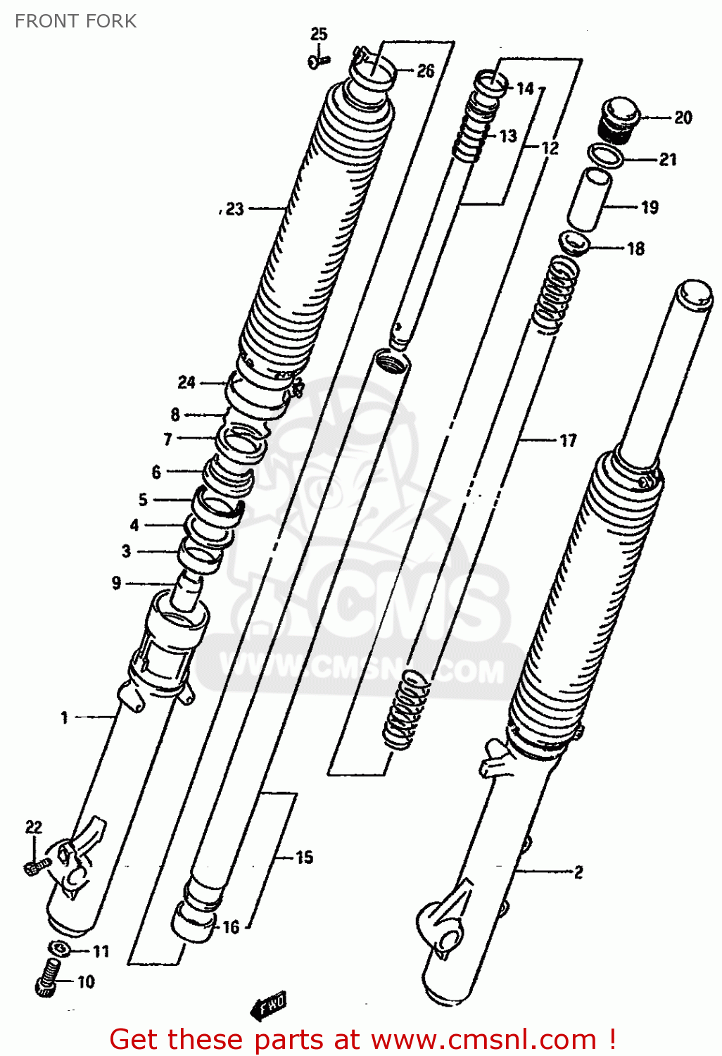 FRONT FORK DR750SU 1989 (K) GERMANY (E22)