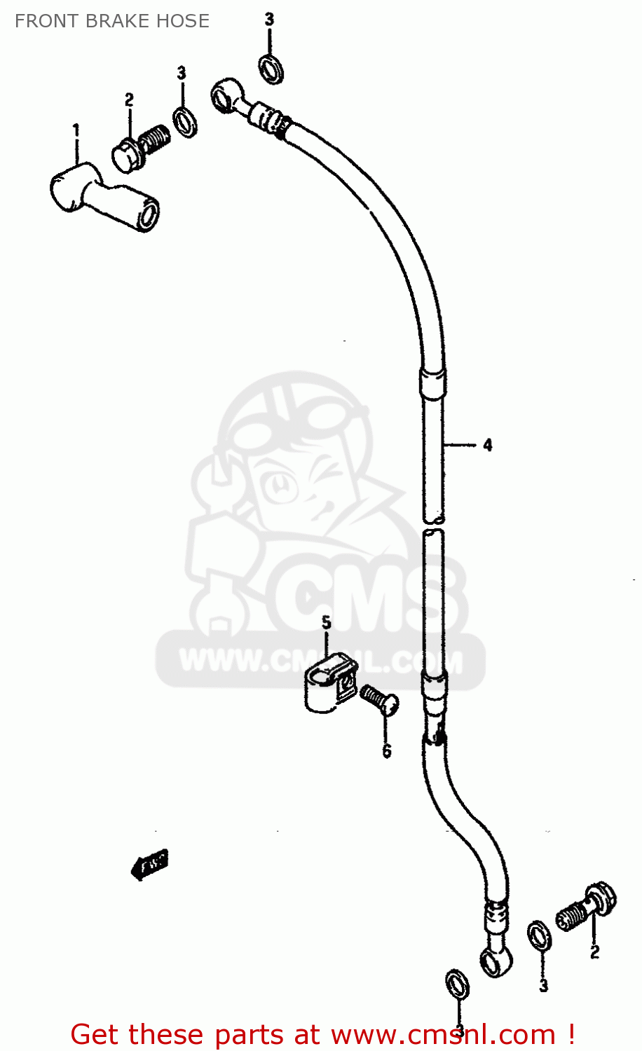 FRONT BRAKE HOSE DR750SU 1989 (K) GERMANY (E22)