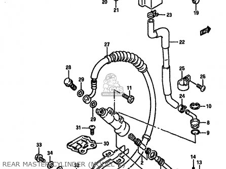 REAR MASTER CYLINDER (MODEL K) - DR750SU 1989 (K) GERMANY (E22)