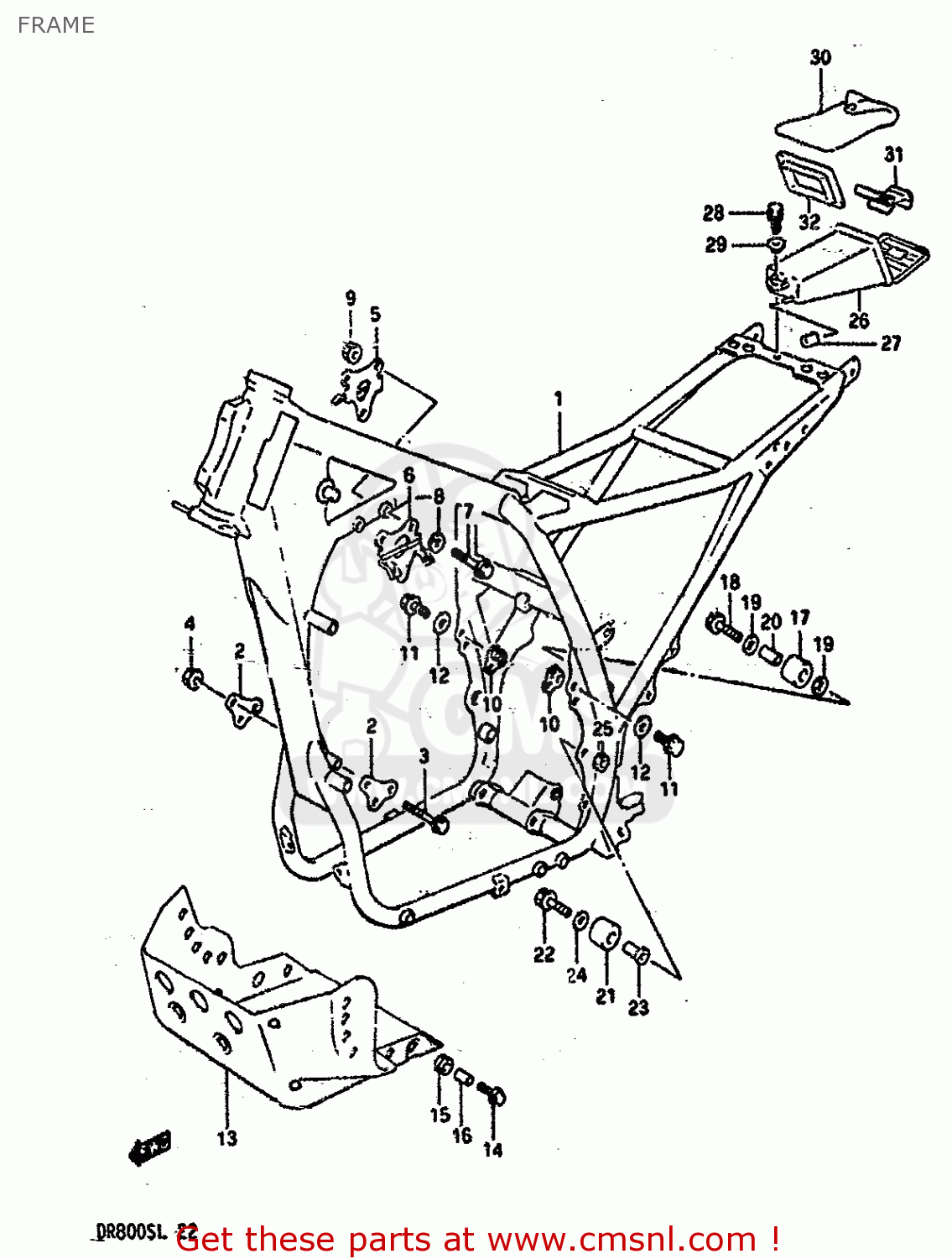 FRAME DR800S 1990 (L) (2 4 15 E16 E17 E18 E21 E22 E24 E25 E34 E39 E53