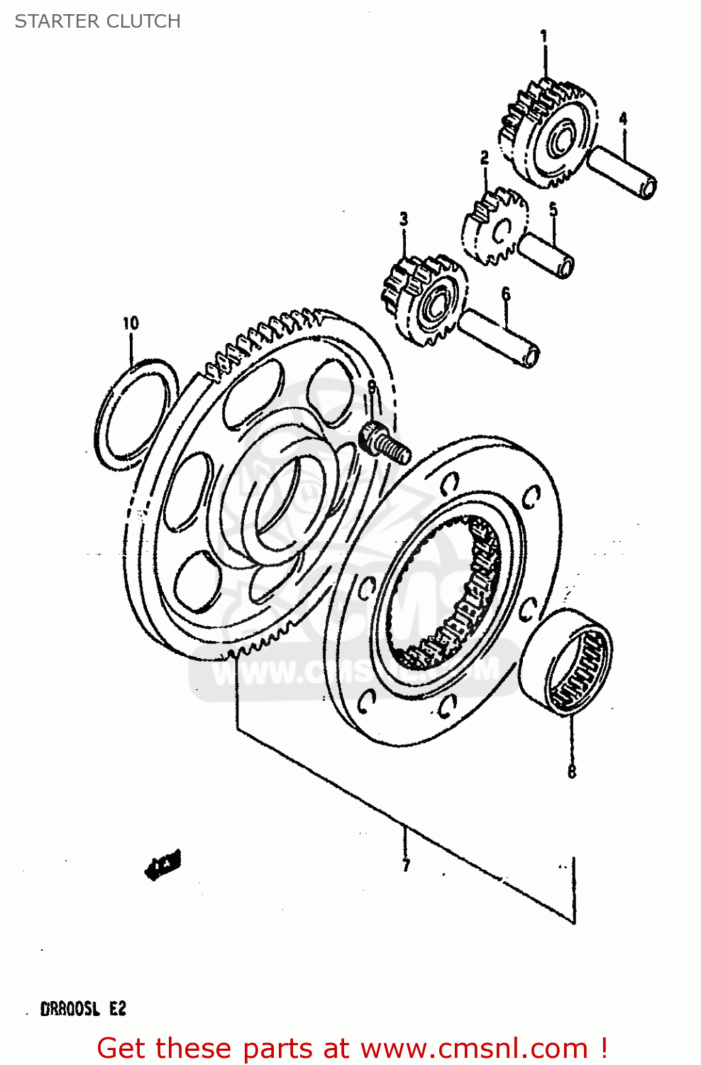 STARTER CLUTCH DR800S 1990 (L) (2 4 15 E16 E17 E18 E21 E22 E24 E25 E34 E39 E53