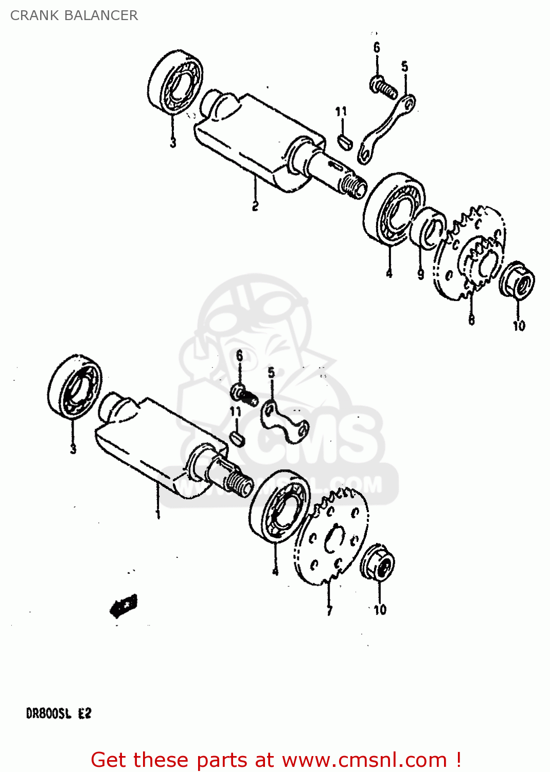 CRANK BALANCER DR800S 1990 (L) (2 4 15 E16 E17 E18 E21 E22 E24 E25 E34 E39 E53