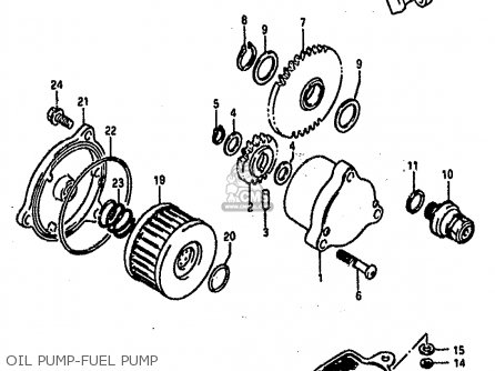OIL PUMP-FUEL PUMP - DR800S 1990 (L) (2 4 15 E16 E17 E18 E21 E22 E24 E25 E34 E39 E53