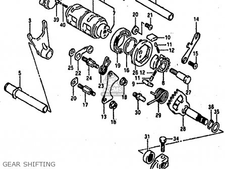 GEAR SHIFTING - DR800S 1990 (L) (2 4 15 E16 E17 E18 E21 E22 E24 E25 E34 E39 E53