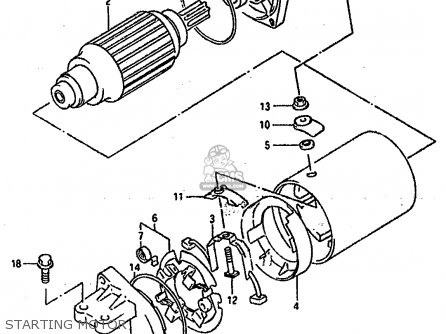 STARTING MOTOR - DR800S 1990 (L) (2 4 15 E16 E17 E18 E21 E22 E24 E25 E34 E39 E53