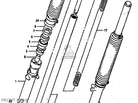 FRONT FORK - DR800S 1990 (L) (2 4 15 E16 E17 E18 E21 E22 E24 E25 E34 E39 E53