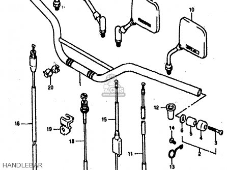 HANDLEBAR - DR800S 1990 (L) (2 4 15 E16 E17 E18 E21 E22 E24 E25 E34 E39 E53